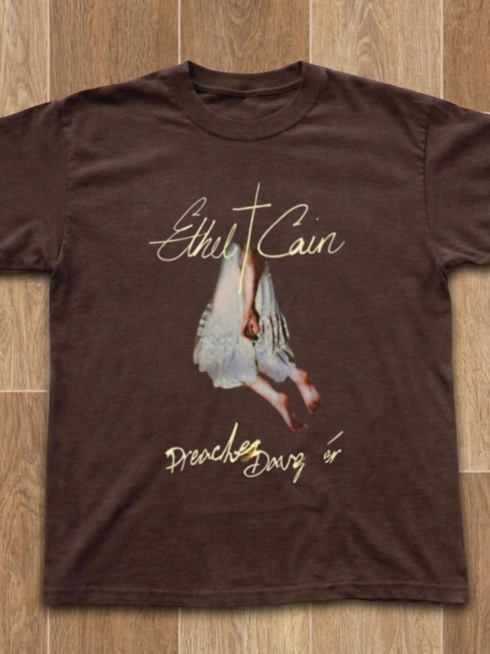 Brown Angel Graphic T-Shirt – Dreamy Ethereal Art Tee